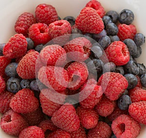 Splendid Arrrangement of Raspberries and Blueberries