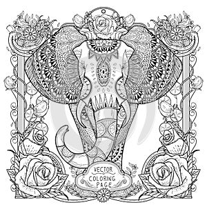 Splendid elephant coloring page