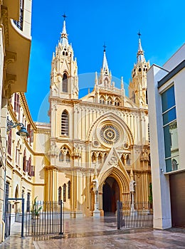 The facade of Sagrado Corazon (Sacred Heart) Church in Malaga, Spain photo