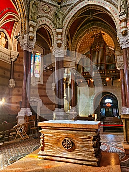 Splendid interior of the basilica of Ars-sur-Formans, center of France. photo