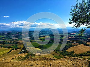 Splendid landscape and view in Marche region, Italy. Environment, nature and peace