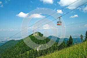 Splendid mountain view - cable cabin and sky photo