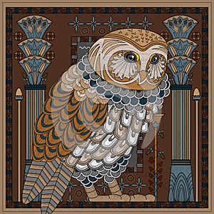 Splendid owl coloring page photo
