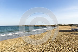 Splendid seascapes of Arenella Beach in Syracuse City, Sicily, Italy. photo
