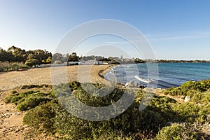 Splendid seascapes of Arenella Beach in Syracuse City, Sicily, Italy. photo