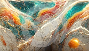 Splendid vibrant color marble luxury abstract in digital art 3D illustration.