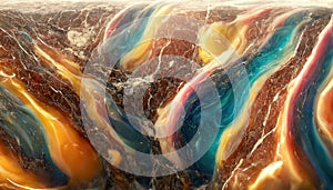 Splendid vibrant color marble luxury abstract in digital art 3D illustration.