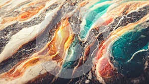 Splendid vibrant color marble luxury abstract in digital art 3D illustration.