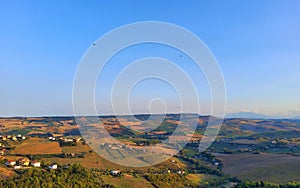 Splendid view and landscape from Fermo town, Marche region, Italy