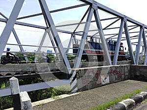 The splendor of the Solo bacem bridge which was built over the largest river in Central Java