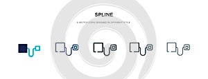 Spline icon in different style vector illustration. two colored and black spline vector icons designed in filled, outline, line