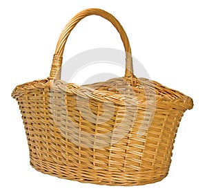 Splint Willow Wicker Basket Isolated