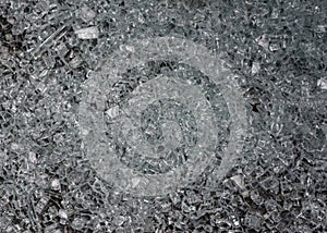 A splintered glass plate lies on the ground