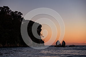 Split Apple rocks. the famous rocks in Abel Tasman National park, Kaiteriteri, New Zealand