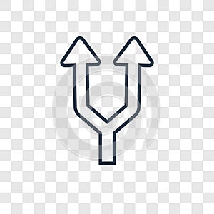 Split Arrows concept vector linear icon isolated on transparent