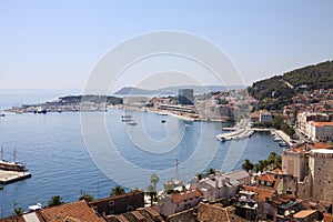 Split cityscape with the Adriatic Sea