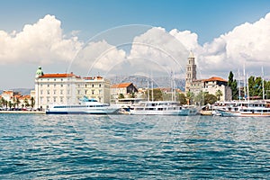 Split Croatia Daytime Landscape Panorama European City Tower Mountains Ocean View