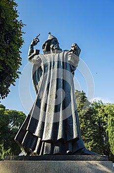 Details of Gregorius of Nin statue in Split Croatia