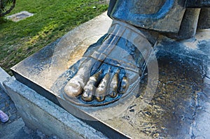 Details of Gregorius of Nin statue in Split Croatia