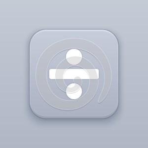 Split, division, gray vector button with white icon