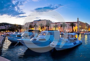 Split harbor blue evening view