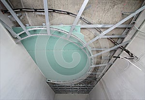 Split-level ceiling metal frame for