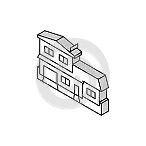 split-level house isometric icon vector illustration