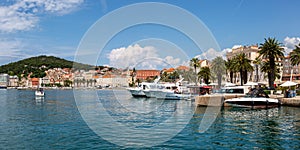 Split old town waterfront at the Mediterranean Sea vacation panorama in Croatia