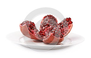 Split open pomegranate fruit