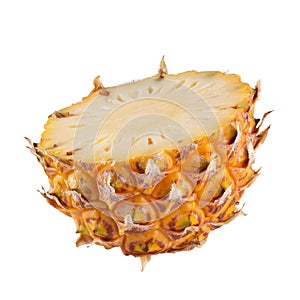 Split Pineapple Fruit isolated on a white background