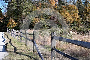 Split Rail Fence by Autumn Field