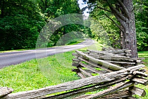 Split Rail Fence located along the Blue Ridge Parkway