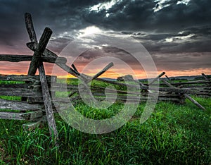 Split-Rail Fence and Sunrise