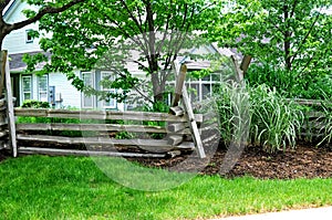 Split rail stockade fence