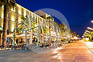 Split Riva waterfront evening view