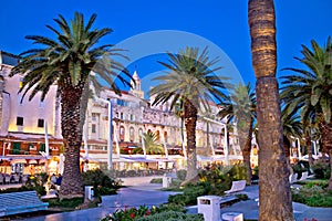 Split Riva waterfront walkway evening view