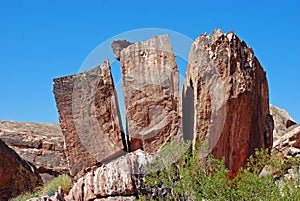 Split rock formation in Red Rock Canyon, Nevada.