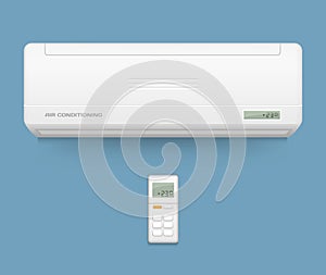 Split system air conditioner. Cool and cold climate control system.