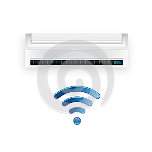 Split system air conditioner inverter. Cool and cold climate control system. Realistic conditioning with WiFi control