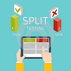 Split testing concept. Vector illustration.