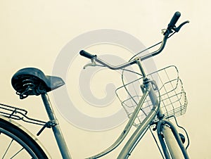 Split toning vintage bicycle white background