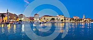 Split waterfront evening blue panorama