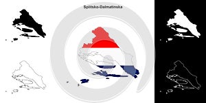 Splitsko-Dalmatinska outline map