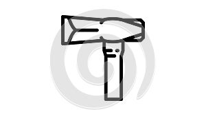 splitting maul hammer line icon animation