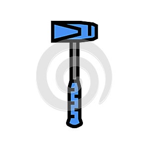 splitting maul hammer tool color icon vector illustration