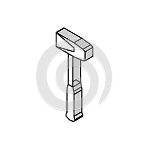 splitting maul hammer tool isometric icon vector illustration