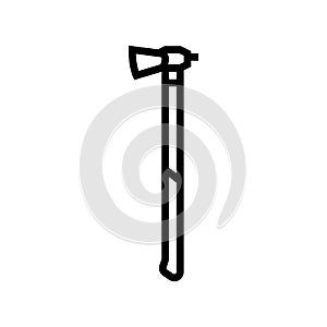 splitting maul hatchet line icon vector illustration
