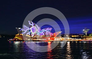 Splotches of colours on Sydney Opera House Vivid