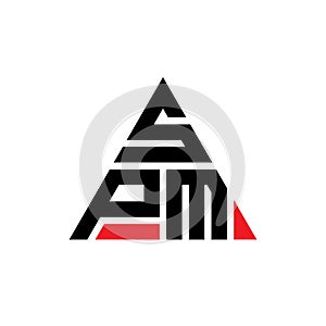 SPM triangle letter logo design with triangle shape. SPM triangle logo design monogram. SPM triangle vector logo template with red
