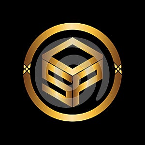SPO Luxury Brand Logo design golden colour and round